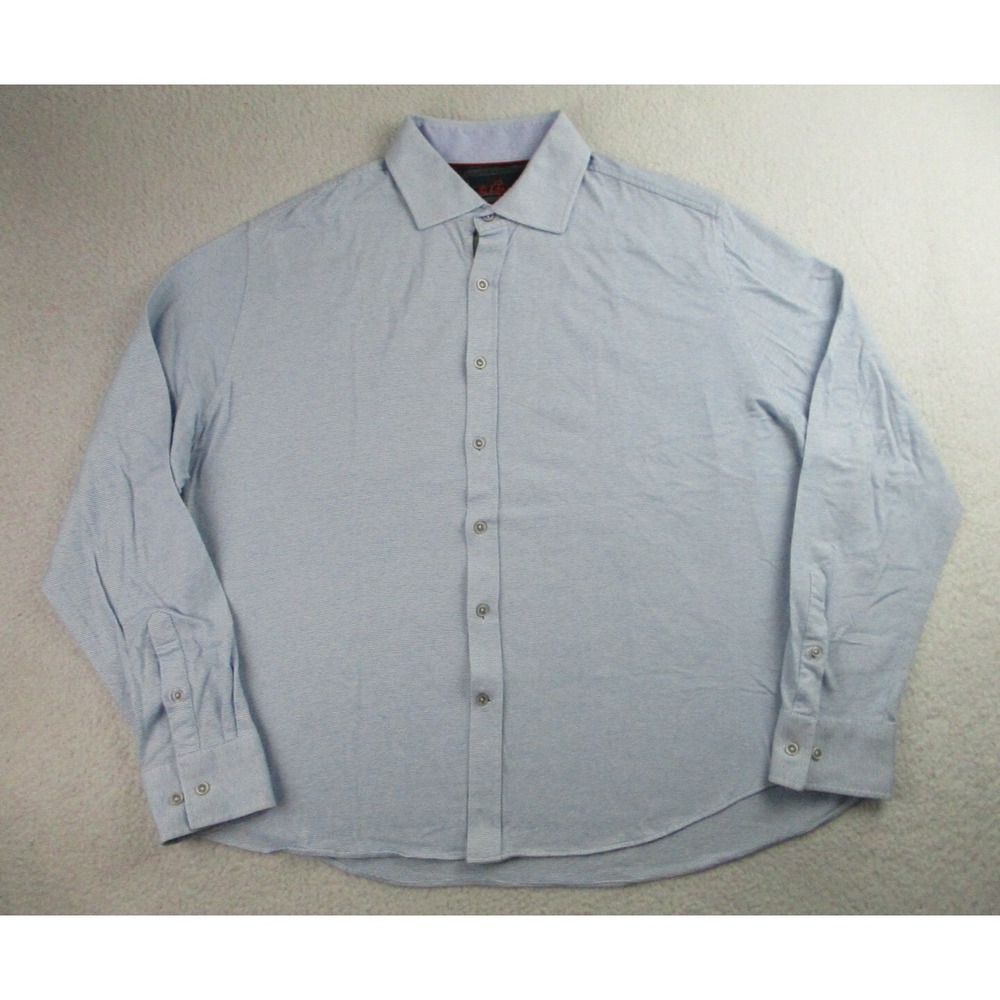 Robert Graham Dress Shirt Mens 2XL Classic Fit Blue Geometric Business Casual